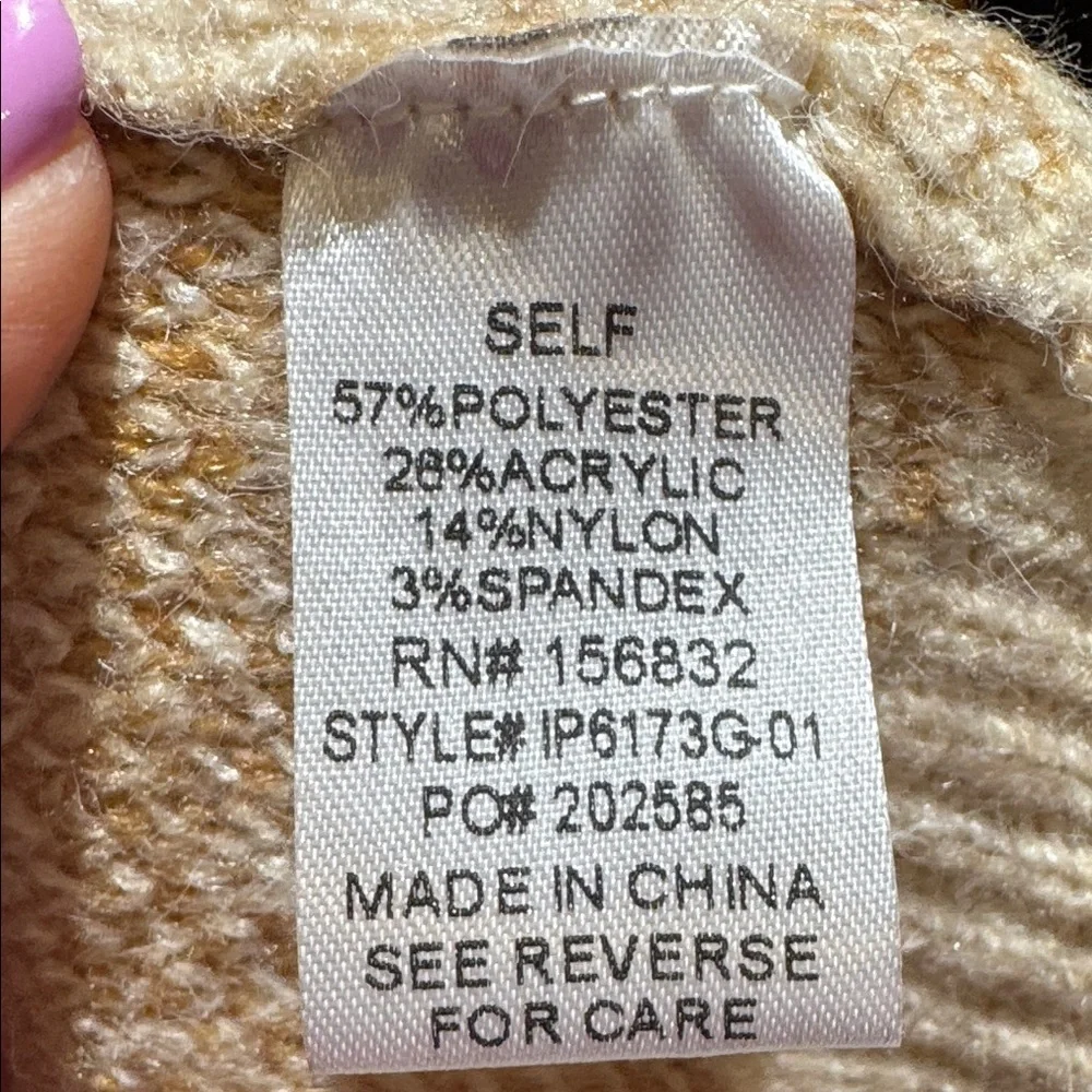 BiBi Fuzzy Textured Relaxed Cozy Cardigan in Cream, Pink, Grey -NWOT-Sz XL - Picture 8 of 9